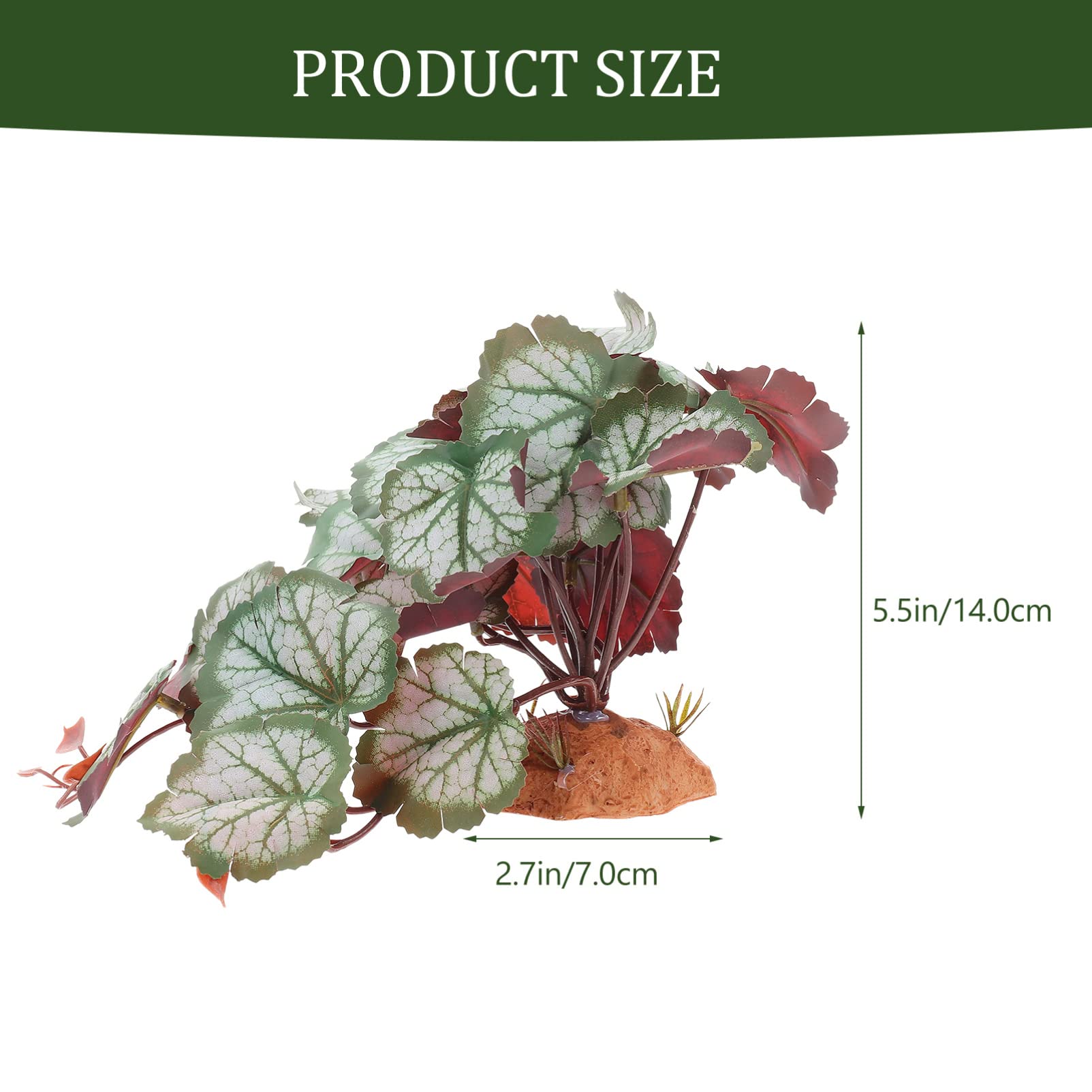 Underwater Treasures 1 Count Red/Green Flowering Clusters Aquarium Plastic Plants