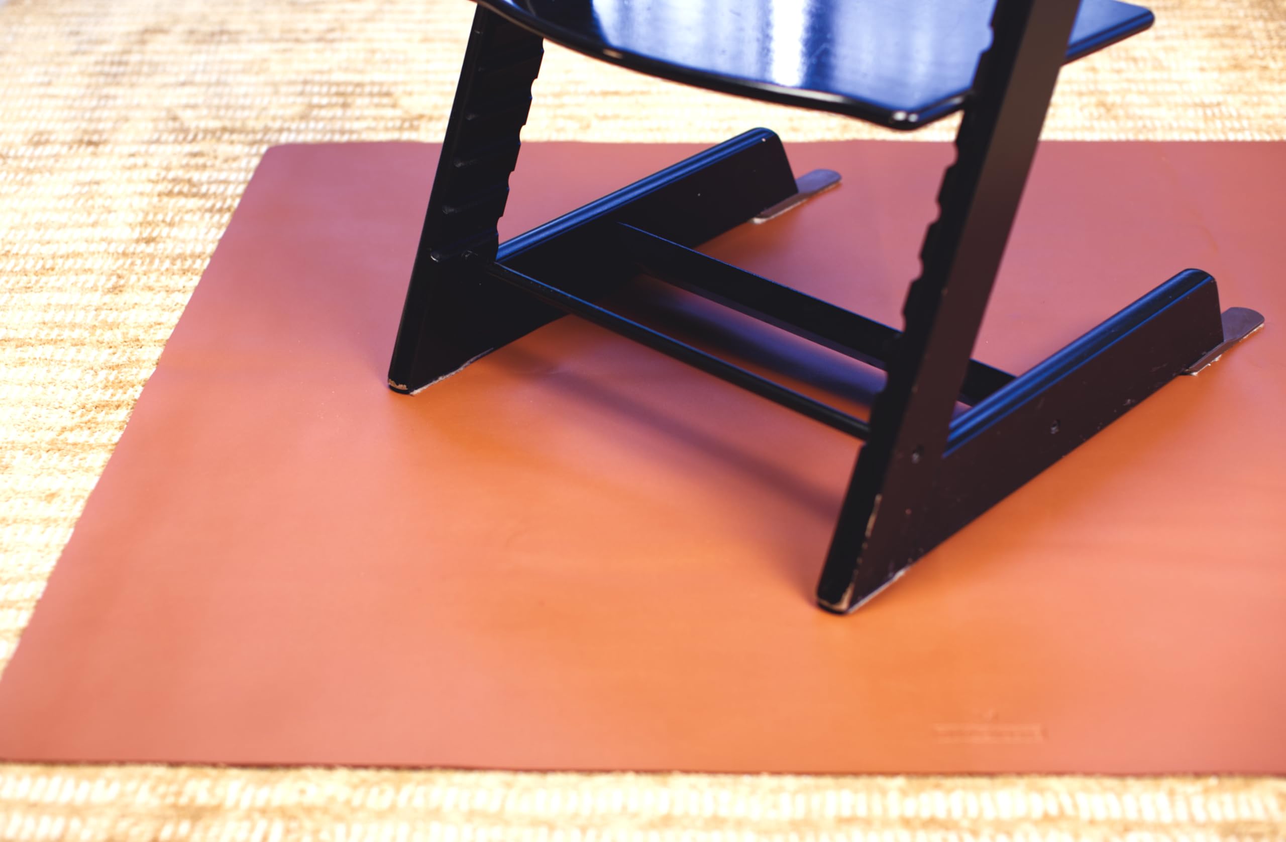 Lot de 2 tapis de sol pratiques à poser sous une chaise haute, chaise d'enfant, tapis de jeu, tapis anti-éclaboussures, tapis anti-éclaboussures, lavable, imperméable, antidérapant, 110 cm