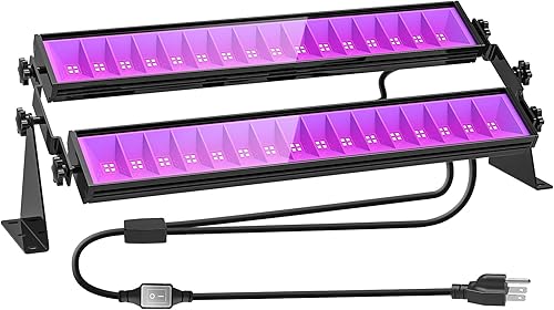 Barra de luz LED negra UV de 160 W para fiesta brillante, Halloween, graduación, fiestas de cumpleaños, luz negra de escenario, luz negra LED con