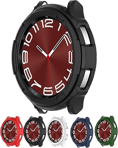 Disscool - Funda compatible con Samsung Galaxy Watch 6 Classic de 1.73 pulgadas y 1.77 pulgadas, Disscool Soft Anti caída con anillo de bisel