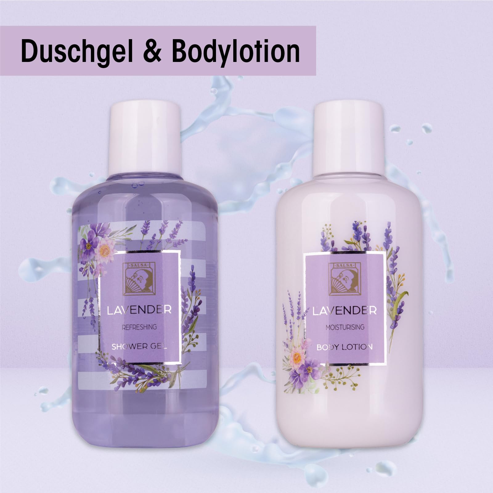 Accentra - LAVENDEL Shower Set for Women in Cute Box - 4 Piece Shower Set with Shower Gel, Body Lotion, Body Butter and Net Sponge - Valentine's Day Gift for Mother's Day — view 4