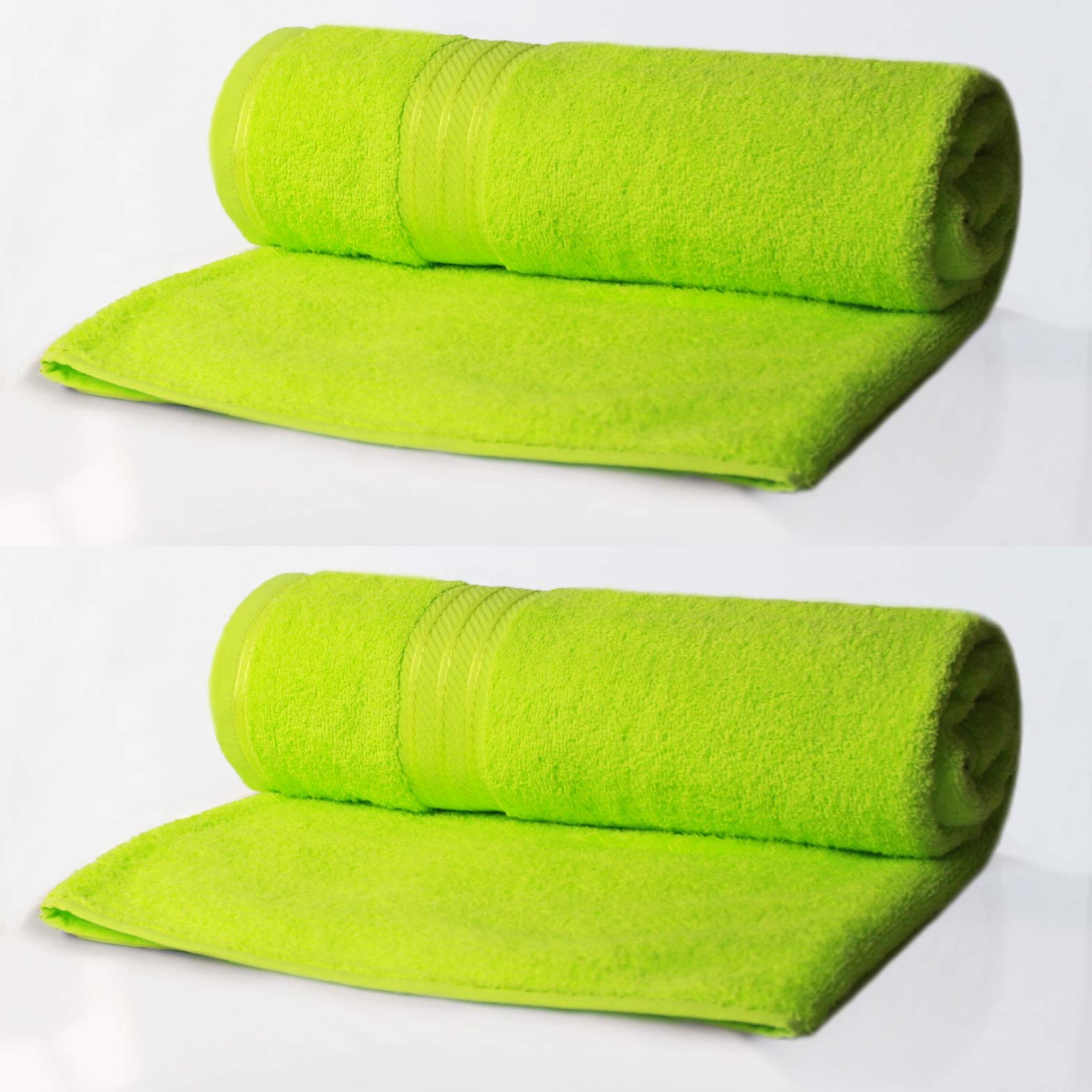 Bentley Priory Linens Neon Lime Green Supreme Xl Jumbo Bath Sheets For Bathroom 500Gsm Super Soft Egyptian Collection 100% Cotton Pack Of 2 Absorbent And Quick Dry Huge Bathroom Sheets Towels Set 100 Cm X 170 Cm !!!Cm (Neon Lime Green)