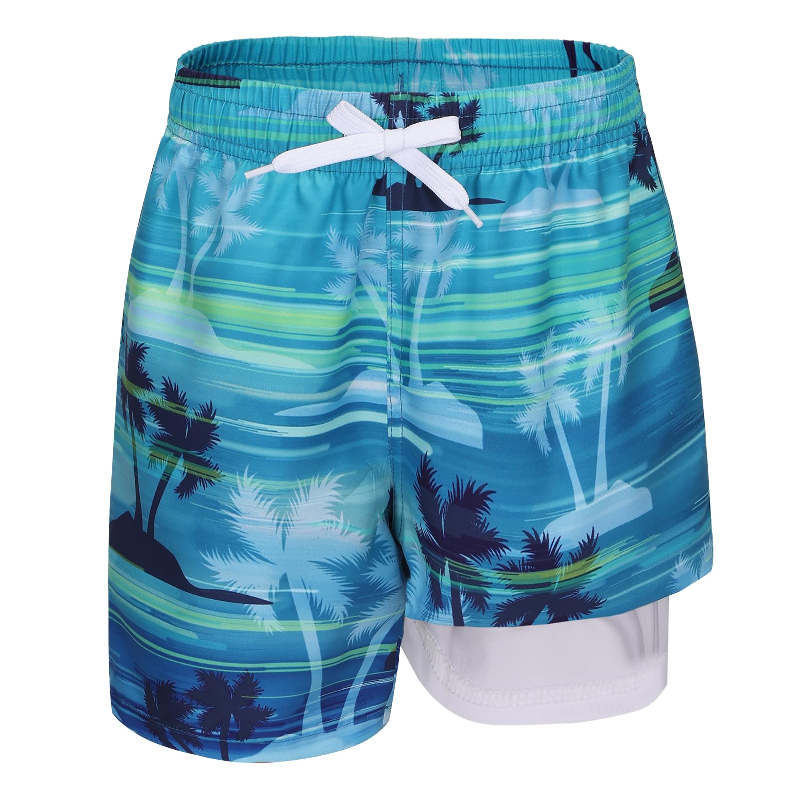 Aisyee Short de bain 2 en 1 pour garçons avec doublure de compression - Séchage rapide - Pour garçons de 5 à 16 ans