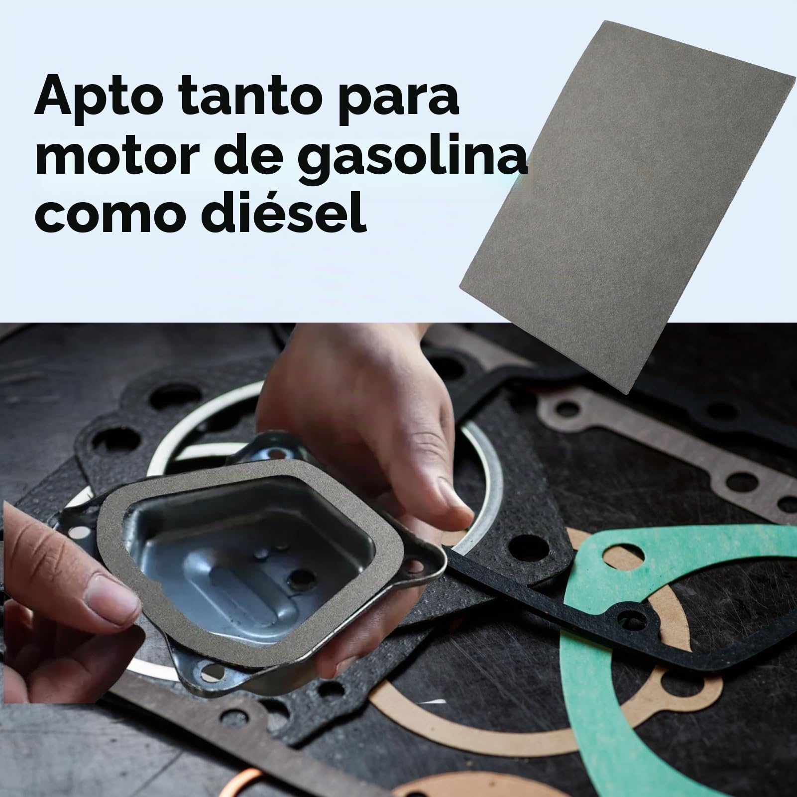 Hoja de papel junta escape Espesor 1.6mm mensiones 20 x 15cm, papel juntas escape para Coche Moto Scooter Cortadora de Césped Desbrozadora Motosierra Motor 2T 4T (20x15cm)