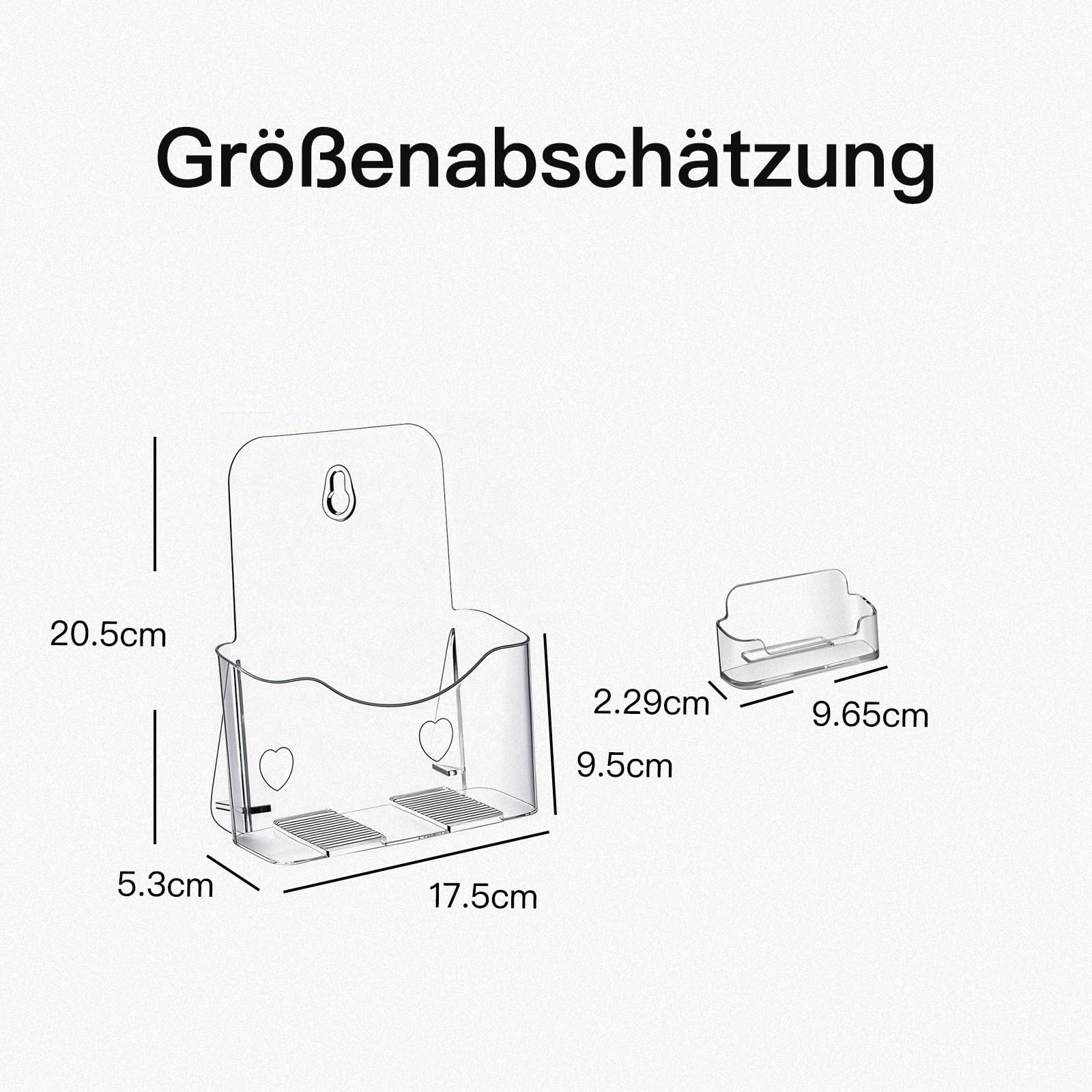 ORARTMM Pack of 2 Acrylic Flyer Stands with Business Card Holder, Transparent Flyer Holder for Brochures, Brochures and Advertising, Flyer Stand and Brochure Holder for Table or Counter - Image 2