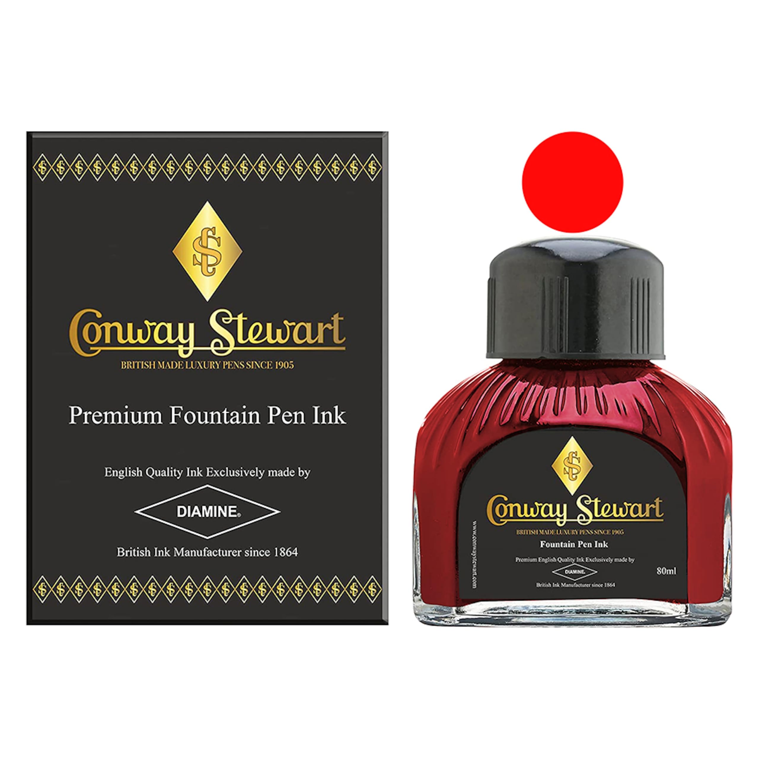 Conway Stewart Fountain Pen Bottle Ink - Poppy Red
