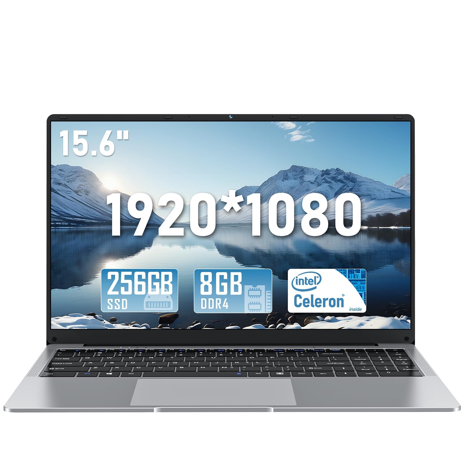 Computer portatile, 15,6 pollici Lap Top PC 2025, Win 11 Pro, 8 GB RAM 256 GB SSD, processore N4000, display FHD 1920 x 1080P, WIFI5, BT4.2, sottile e leggero, batteria da 5000 mAh, HDMI, per studenti