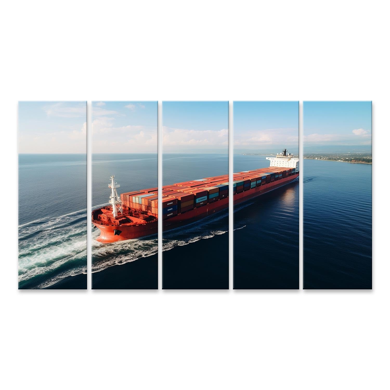 Bateau cargo sur la mer poster tableau sur toile moderne pour decoration salon