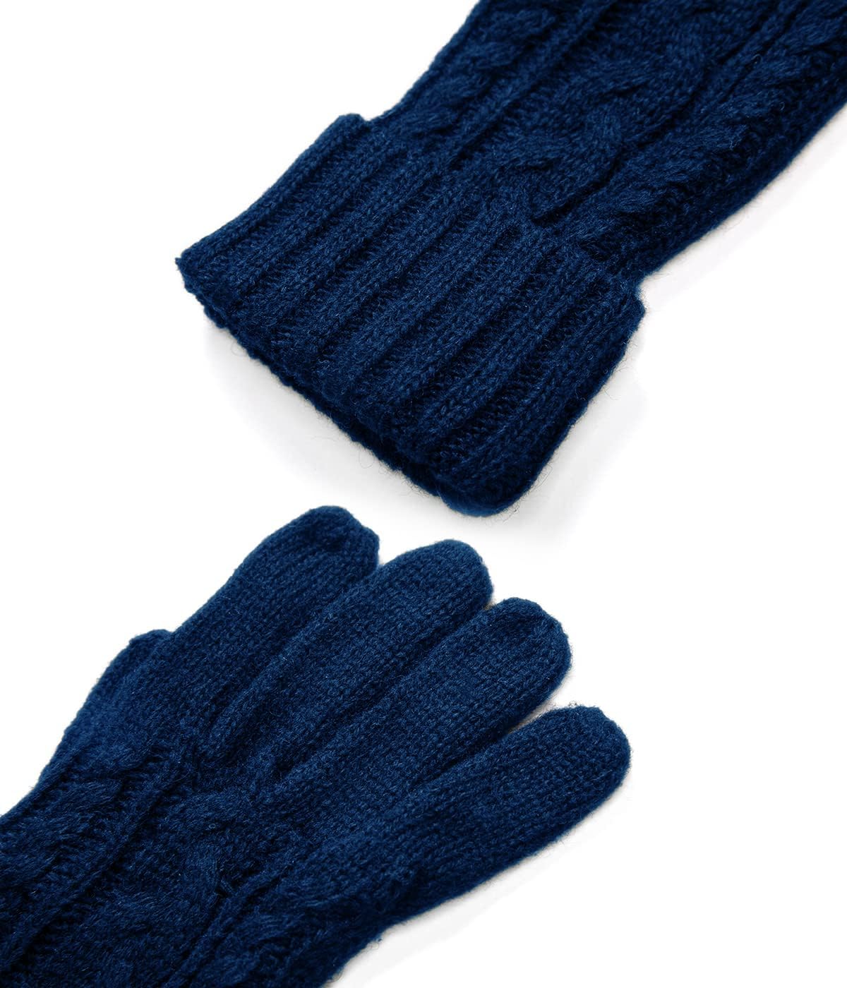 Villand 3 in 1 Womens Wool Hat Gloves & Scarf Winter Set, 3 Piece Cable Knitted Beanie Hat for Women with Gift Box - Image 3