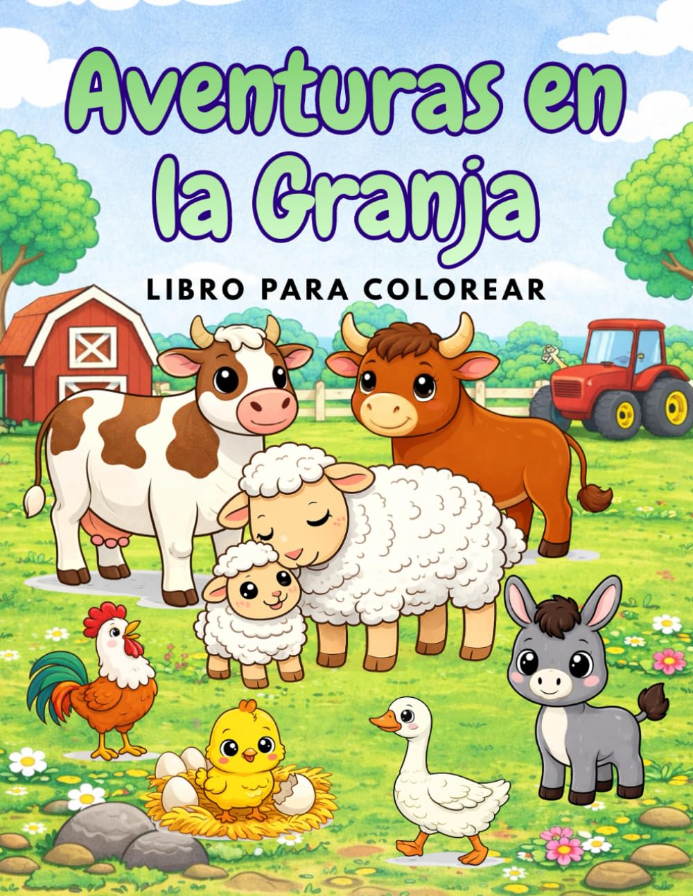 Aventuras en la granja: Libro para colorear