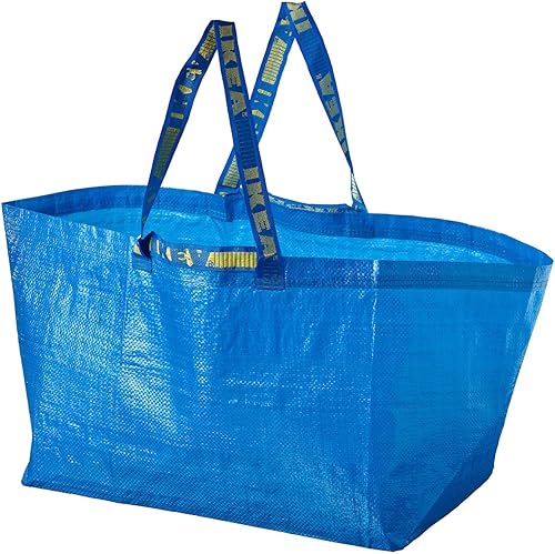 Miniatura 4 de IKEA FRAKTA Bolsa de transporte, azul, bolsa de compras de gran tamaño, juego de 2 piezas, Azul