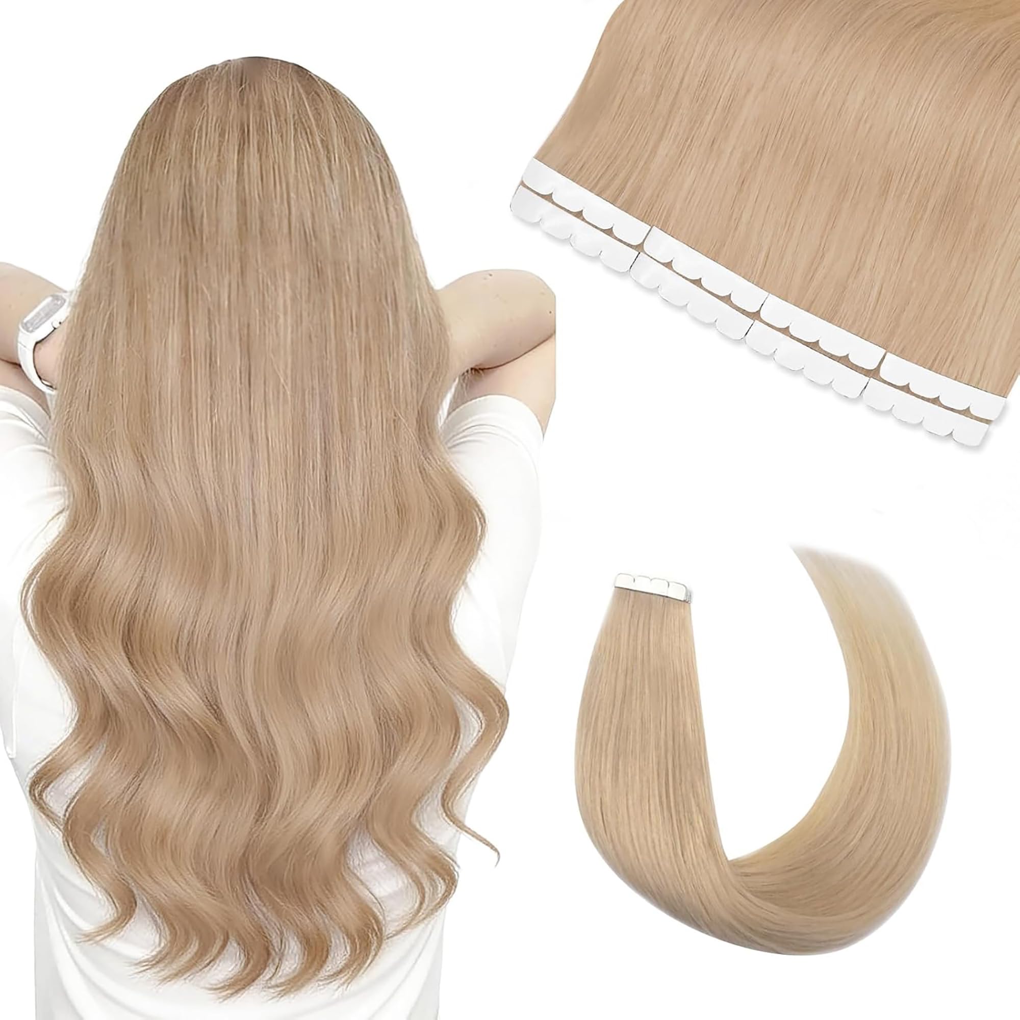 Amazon.co.jp: XUANHEFA 人毛 シールエクステ M tape hair レミー