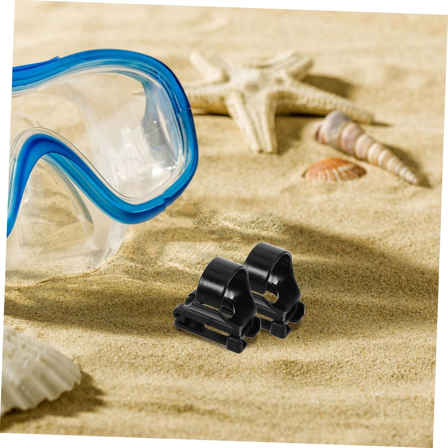 KICHOUSE 4pcs Diving Clips for Snorkeling and Scuba Gear Automatic Buckle Retainer Holder for and Easy Use Compatible Snorkels and Masks