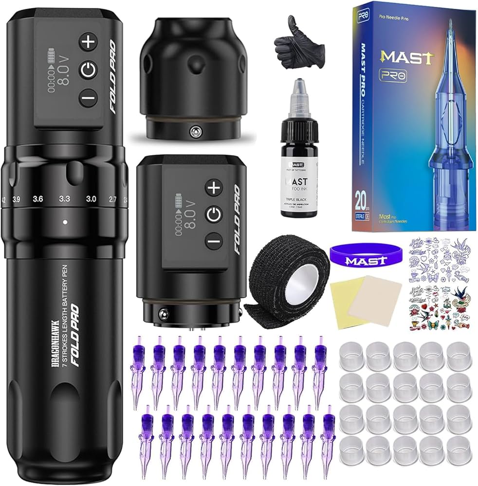 Amazon.com: Mast Tattoo Wireless Tattoo Kit Fold Pro Tattoo Pen