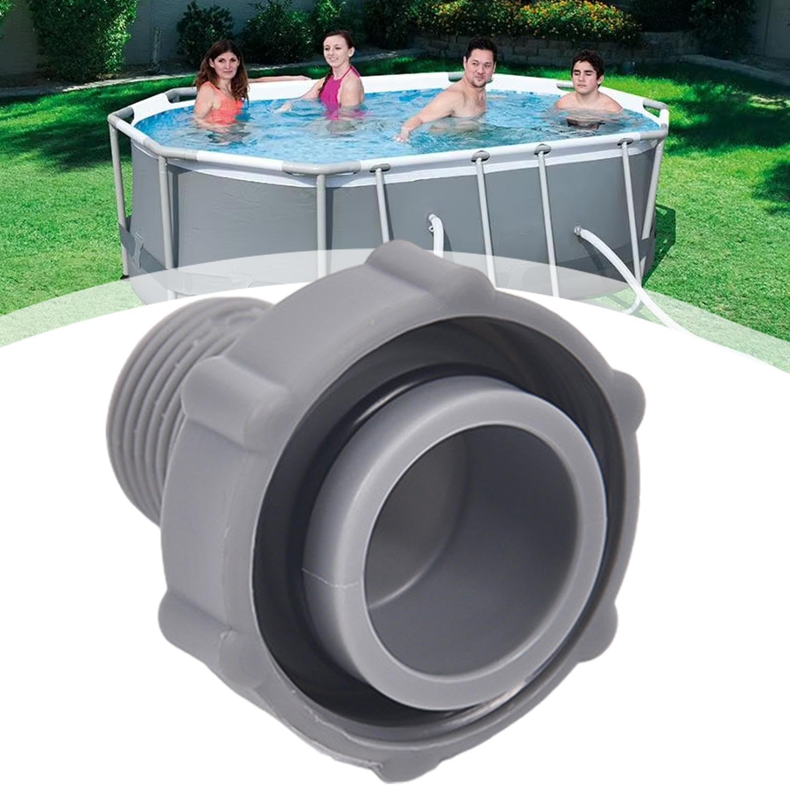 Adattatore Per Scarico Piscina Intex 10184 - Connettore Universale Per Tubo Da Giardino, Adatto A Piscine Round E Easy Set (Bianco) - 3