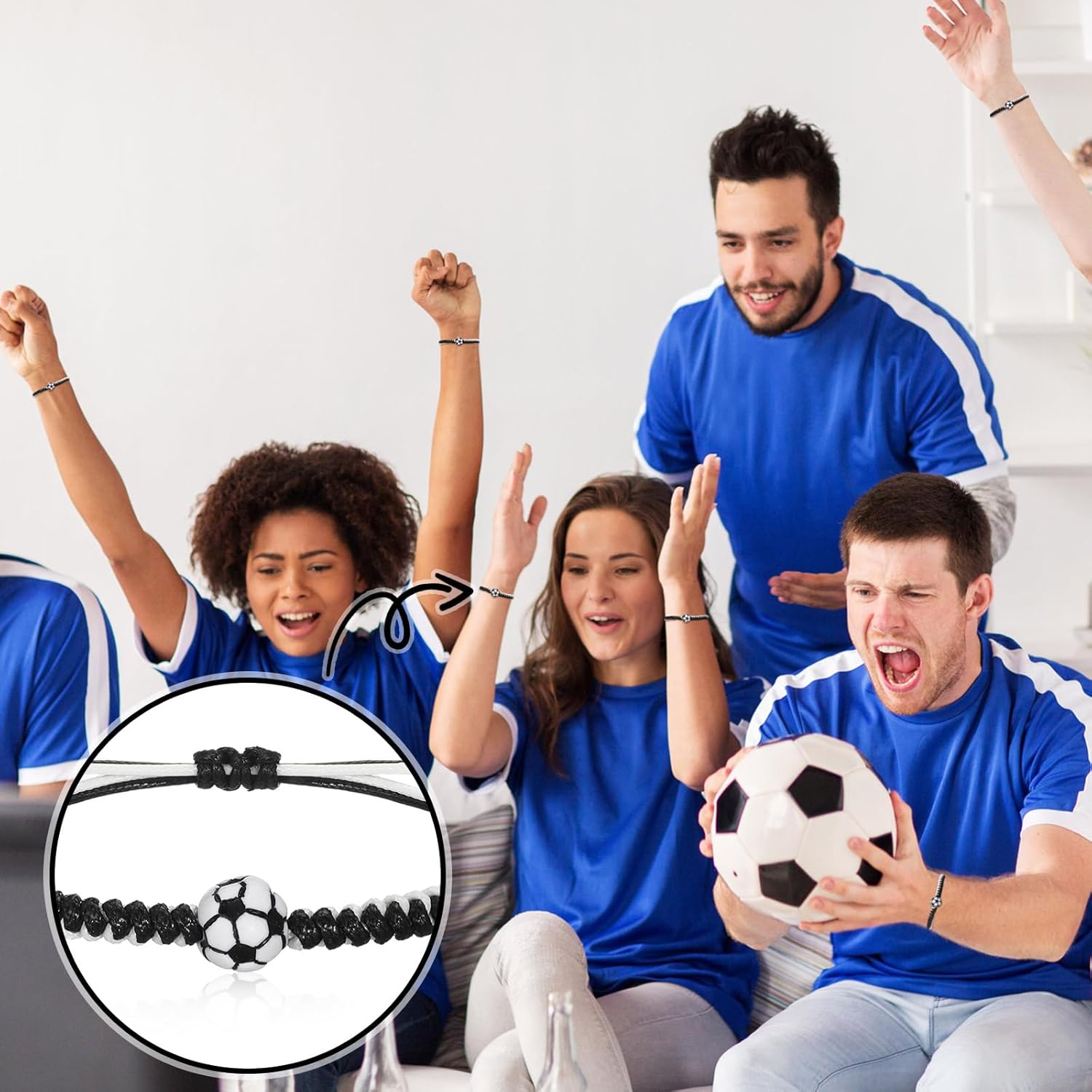 30 Sets Sports Charm Bracelets Bulk with Inspirational Card for Sports Party Favor Team Group Player Gifts - Image 5