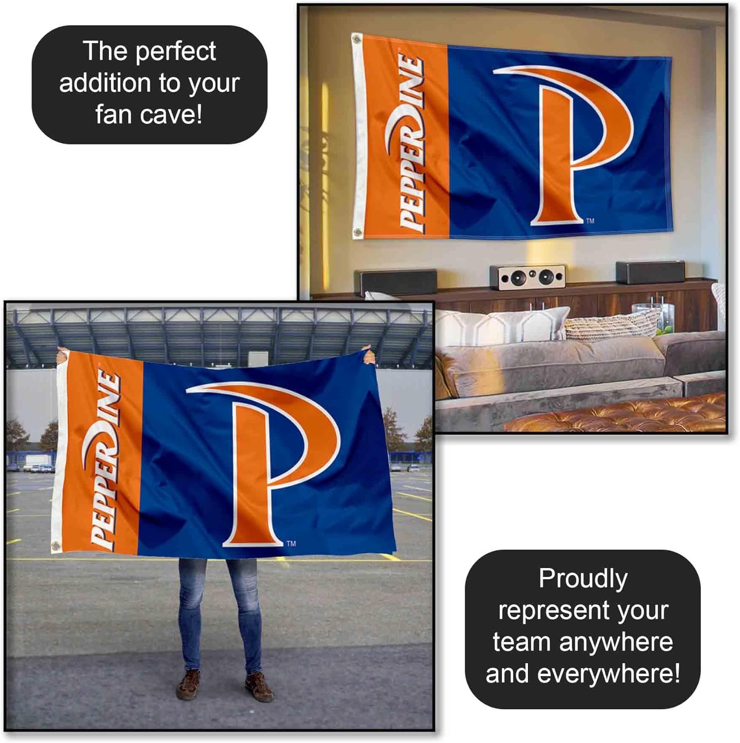 Pepperdine Waves University Large College Flag - Image 5