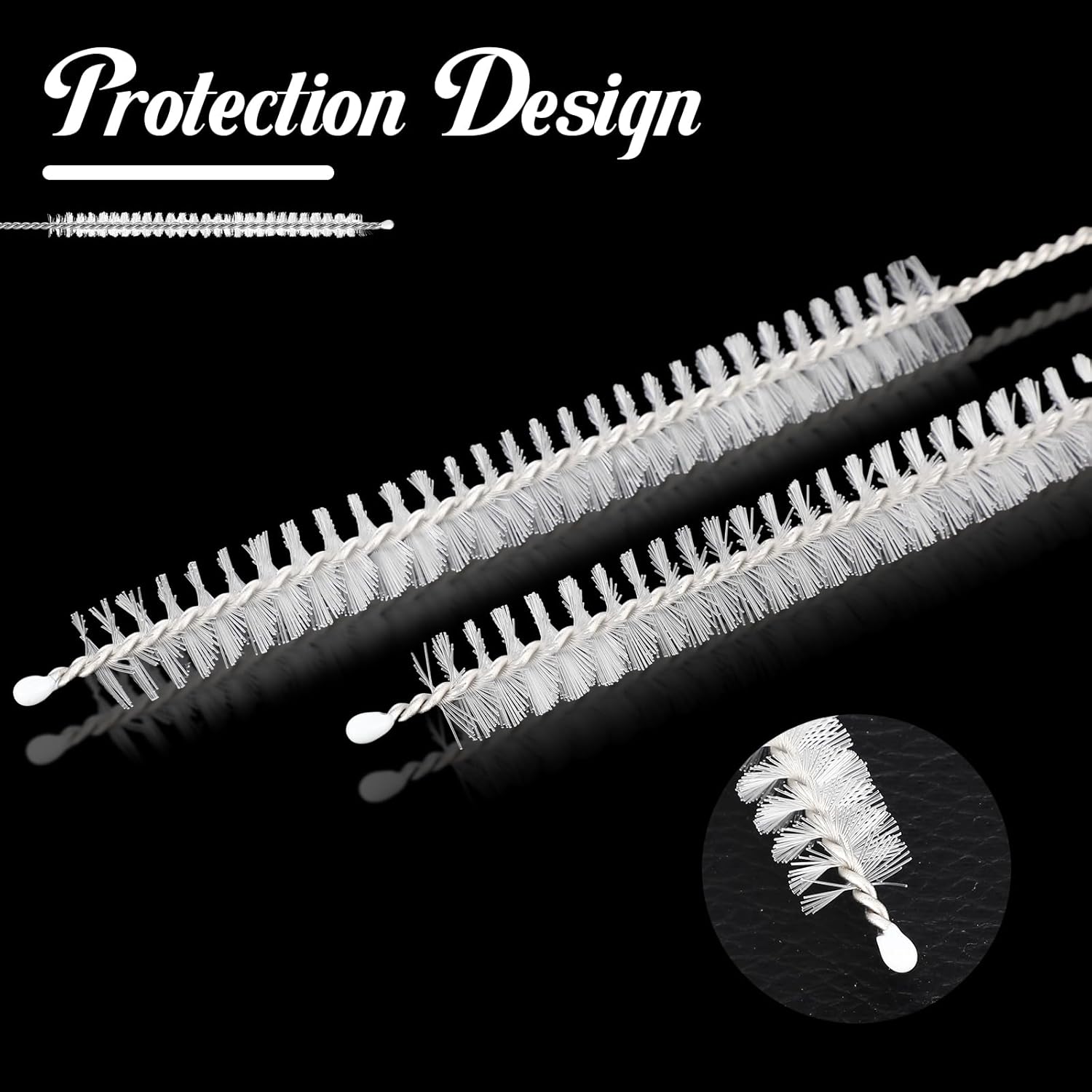 TrelaCo 100 Pcs Tracheostomy Cleaning Brushes Trach Brush Nylon Bristle Tracheostomy Brushes Pipe Tube Cleaning Brush for Supplies, 10mm