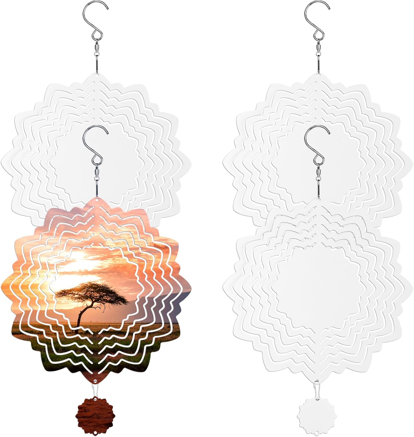 4pcs Sublimation Wind Spinner Blanks, 8inch 3D Aluminum Sublimation Blanks Spinners