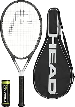HEAD Ti S6 Titanium Tennis Racket, Protective Cover & 3 HEAD Team Tennis Balls