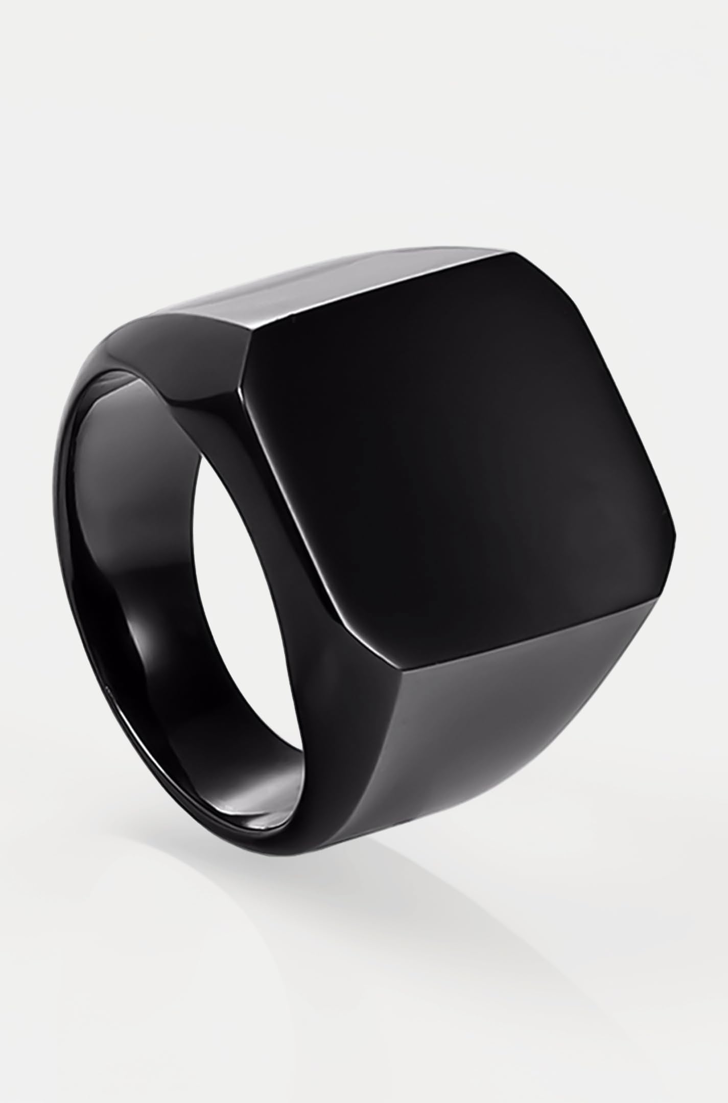 Rings for Men Black Ring Rock Cool Casual Sport Titanium Steel Ring for Men and Boys.
