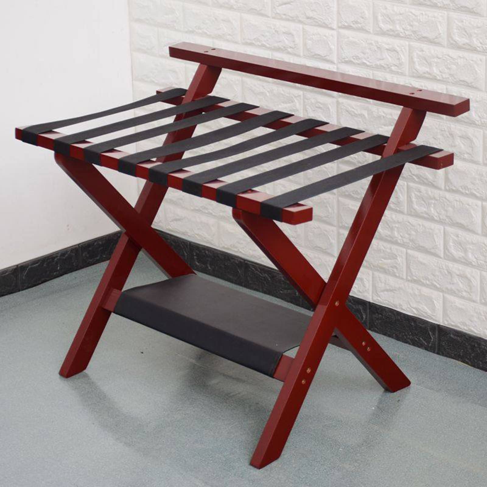 Porte-bagages en bois pliable contre le désordre des valises support de rangement