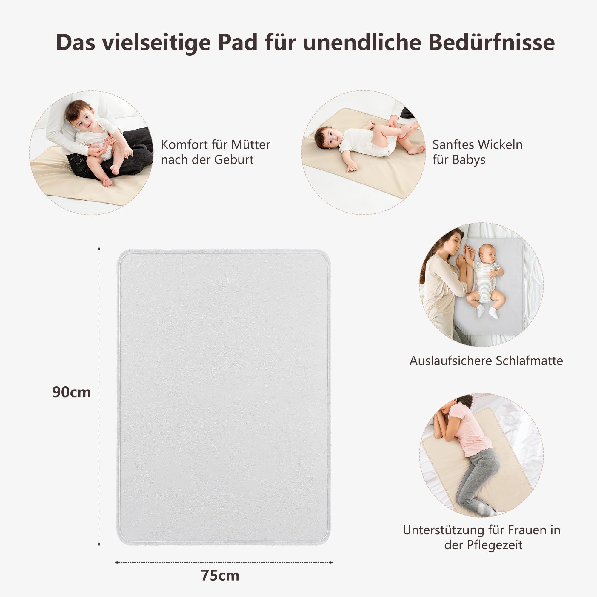 Susurration Alèse Protège Matelas Lot de 2 Alèses imperméables Lavables pour Enfants 75 x 90 cm (Gris)