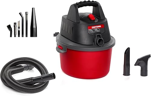 Miniatura 11 de CRAFTSMAN CMXEVBE17596 20 galones 6.5 Pico HP aspiradora húmeda/seca de alta resistencia con filtro, bolsa de polvo, manguera, accesorios