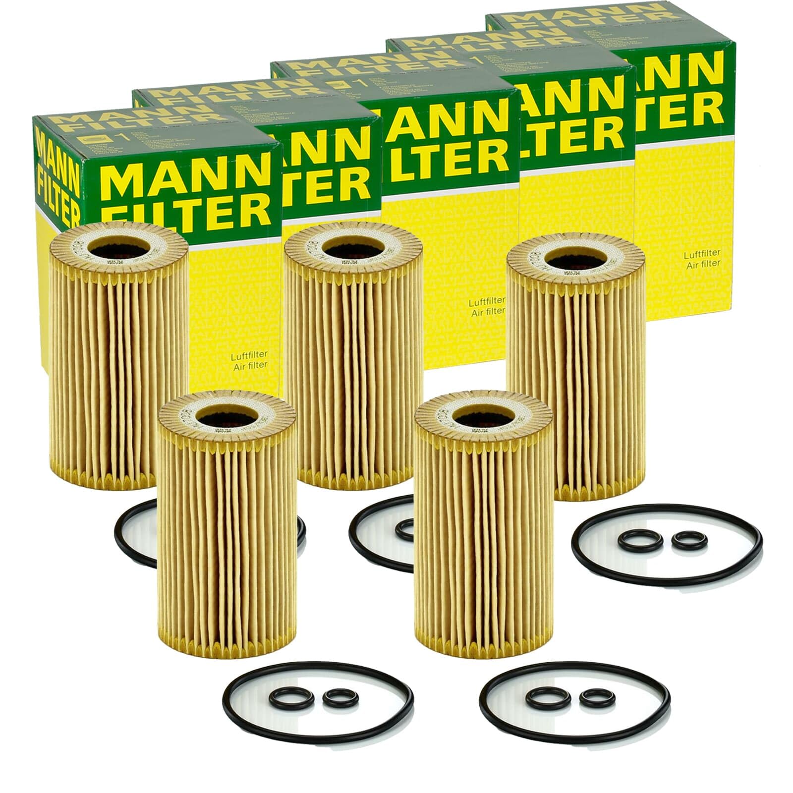 5x Mann-Filter Hu 7008 z Ölfilter mit Dichtung Filtereinsatz 5-Stück!