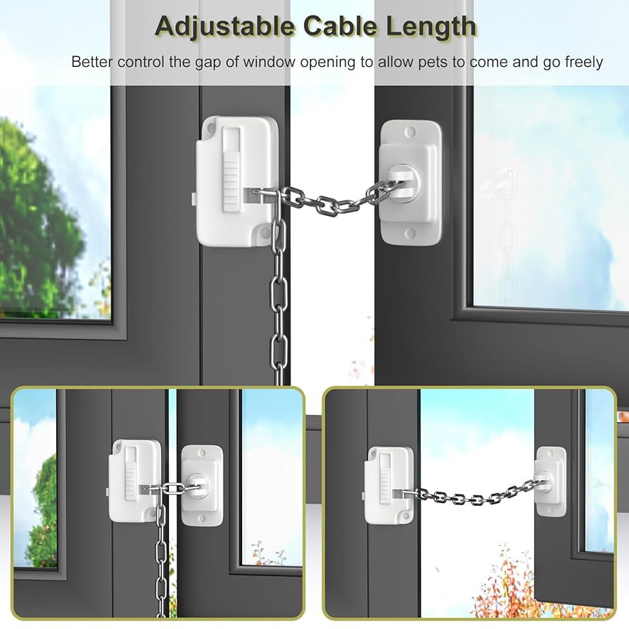 Supvoxu00ae Window Restrictor Latch Stainless Steel Window Wind Hook Adjustable Window Safety Locks Childproof Restrictor Safety Locks For Various Doors And Windows (5 Slots