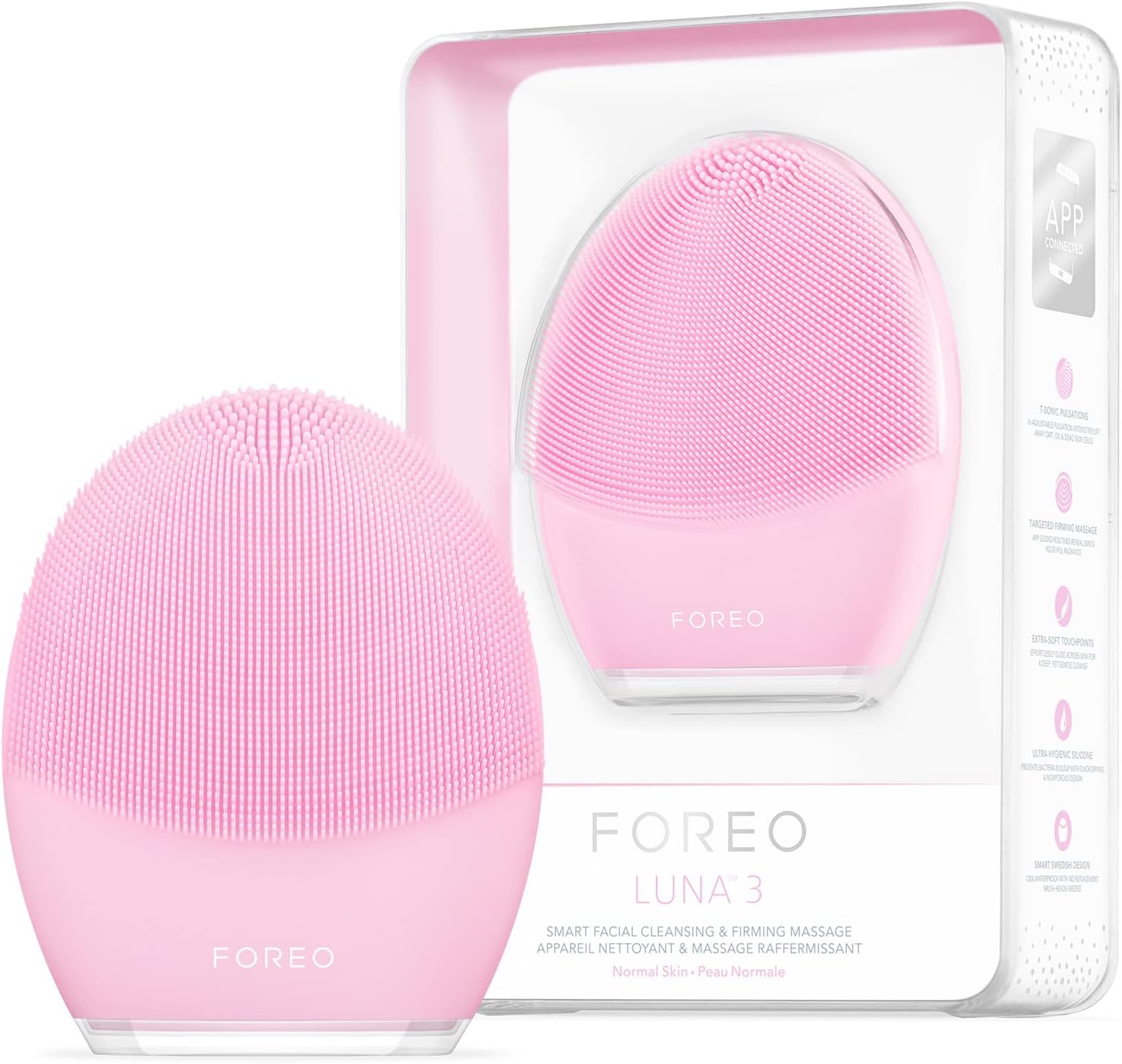 LUNA 3 Facial Cleansing Brush | Normal Skin | Anti Aging Face Massager | Enhances Absorption of Facial Skin Care Products | For Clean & Healthy Care | Simple & Easy | Waterproof