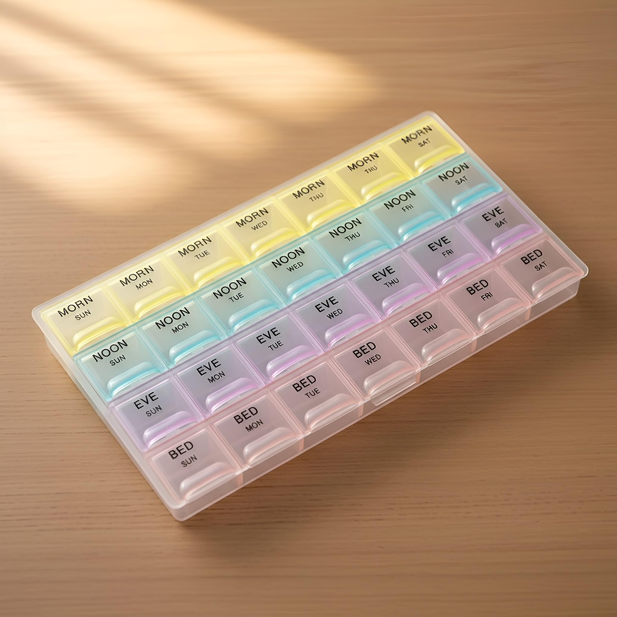 Oblivion 7-Day Medicine Organizer Box – Portable Weekly Pill Planner Case for Home, Compact Travel Container & Vitamin Holder for Daily Health Storage and 4-Week Dispenser Kit-image-13