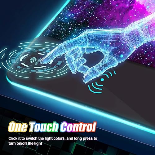 Miniatura 4 de ToLuLu Alfombrilla de mouse para juegos RGB de carga inalámbrica, alfombrilla de mouse LED de 15 W con cargador de 30 W, 14 modos de luz,