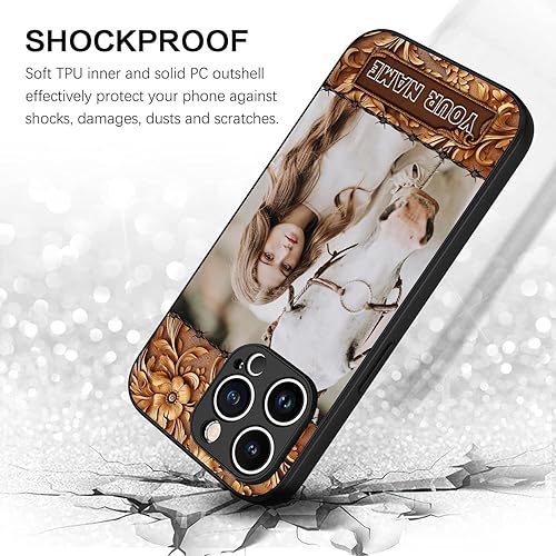Miniatura 6 de Fundas de madera con nombre de foto de caballo personalizadas para mascotas, compatible con iPhone 14 13 12 11 Pro Max  Samsung Galaxy S23 S22 S21