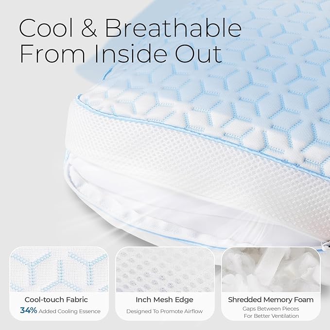 Set 2 Almohadas Memory Foam Queen Refrescante miniatura 3