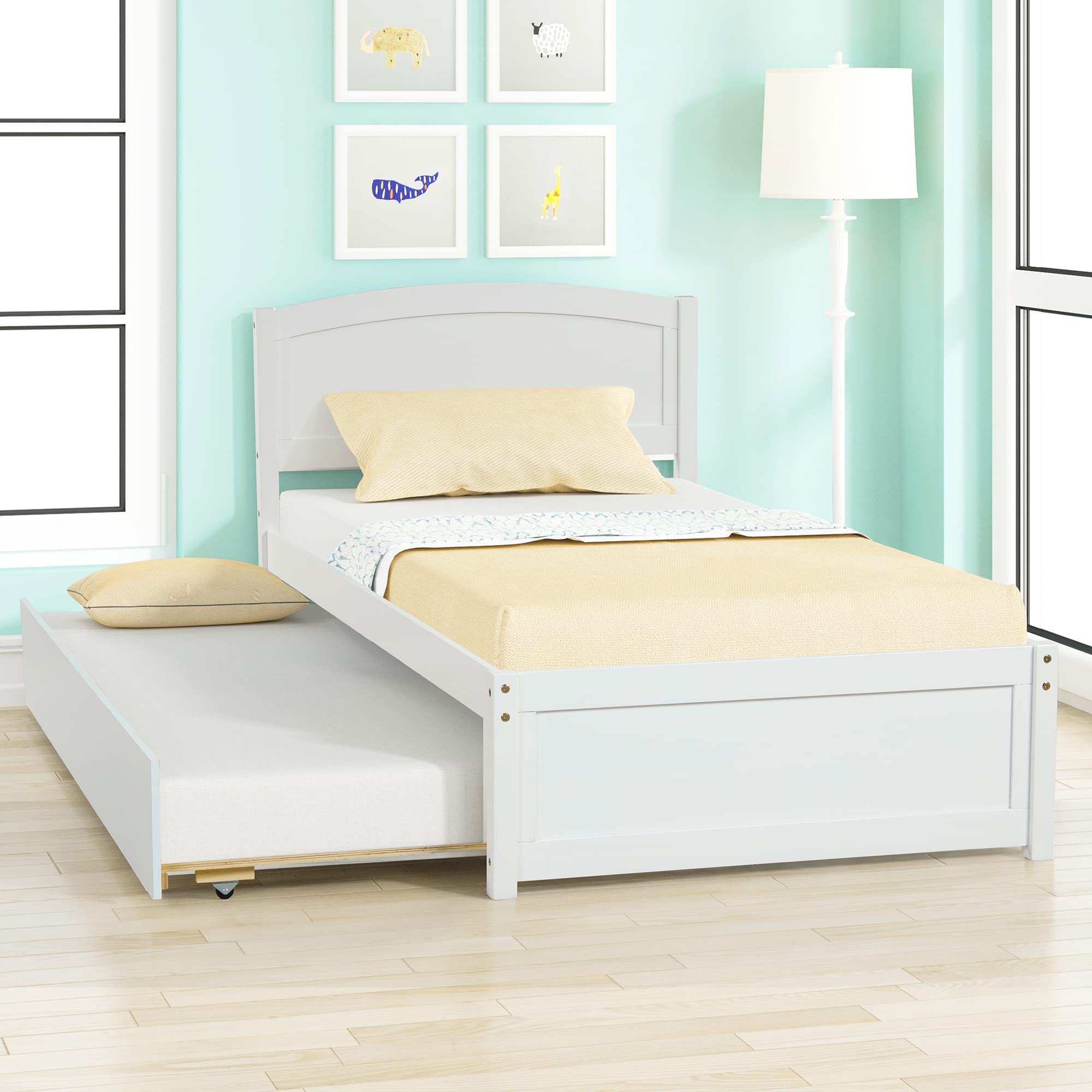 Buy TOLEAD Daybed with Trundle, Twin Size Pull Out Bed, Solid Wood