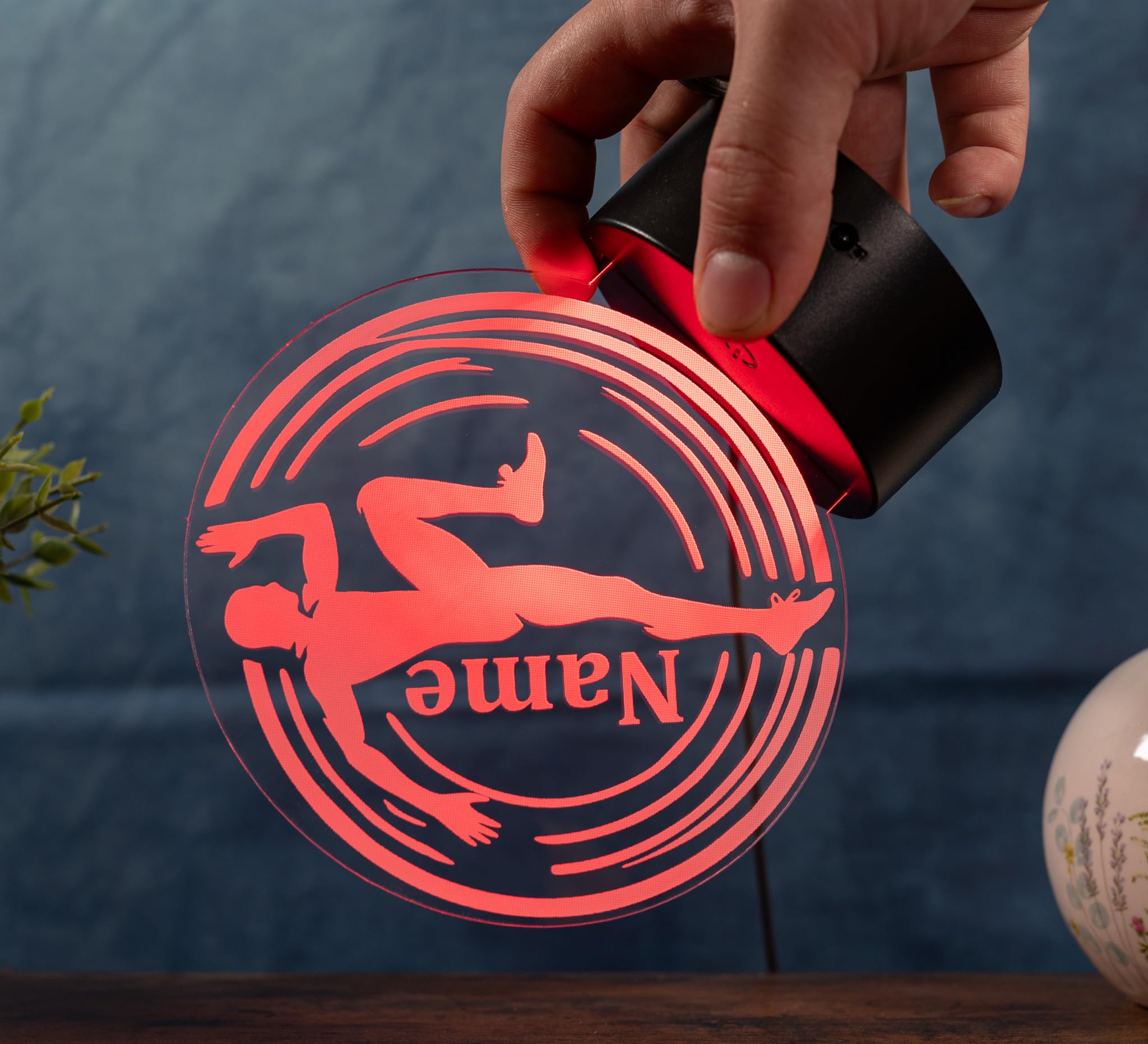 Läufer Lampe personalisiert – LED Nachtlicht mit Name | Sprint Geschenk Leichtathletik Deko | Running Light für Kinderzimmer, Schlafzimmer & Sportler