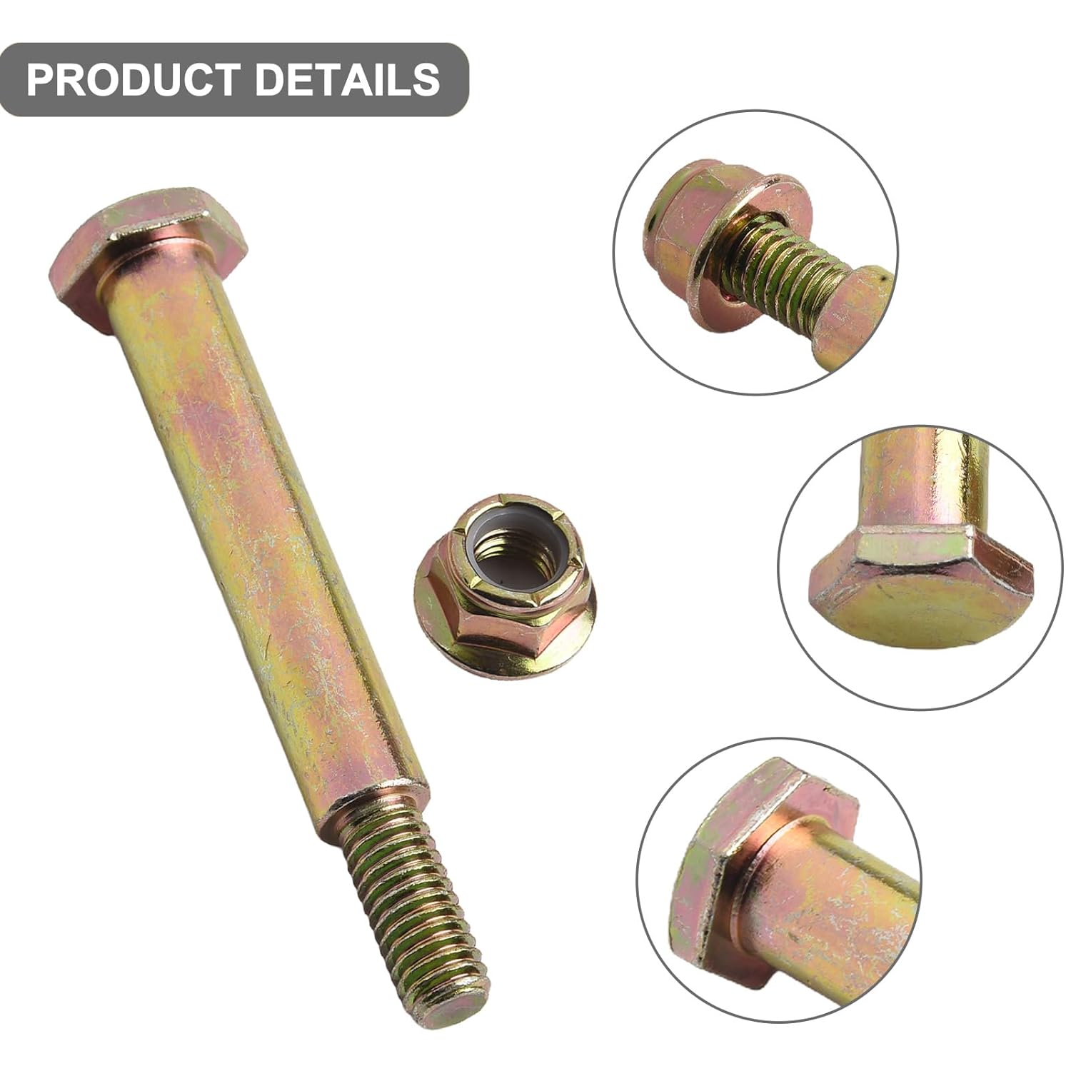 3/8"-16 X 2-9/16" Wheel Bolts with Locknuts for Craftsman,for Poulan,for Troy-Bilt,for Yard Machines, Lawn Mowers Replaces 137644 184219 193406 738-3056 938-3056(1)