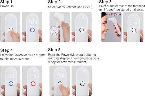 Miniatura 8 de Innovo - Termómetro médico sin contacto para la frente alerta de fiebre sin contacto termometro digital blanco apagado iF100B
