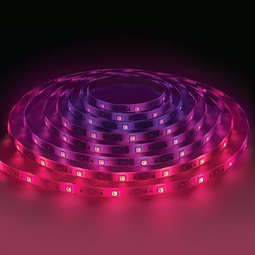 Miniatura 5 de Monster - Tira de luz RGB+W reactiva con sonido de 32.8 pies, multicolor inteligente + multicolor, uso en interiores, control de aplicación y voz,