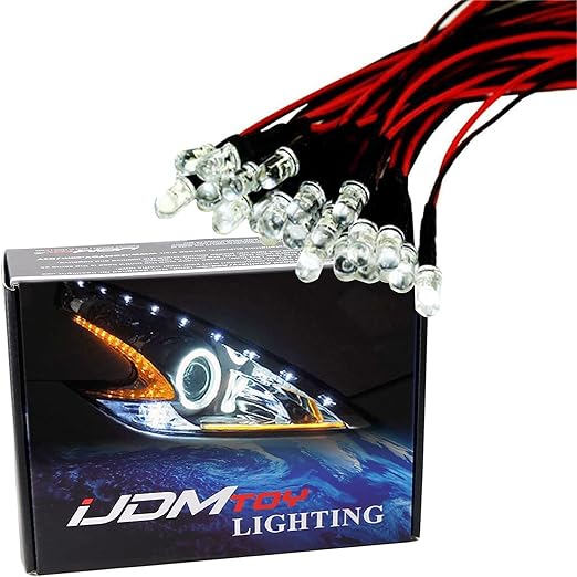 iJDMTOY 20Piece 5mm Xenon White 12V LED Emitter Lights w