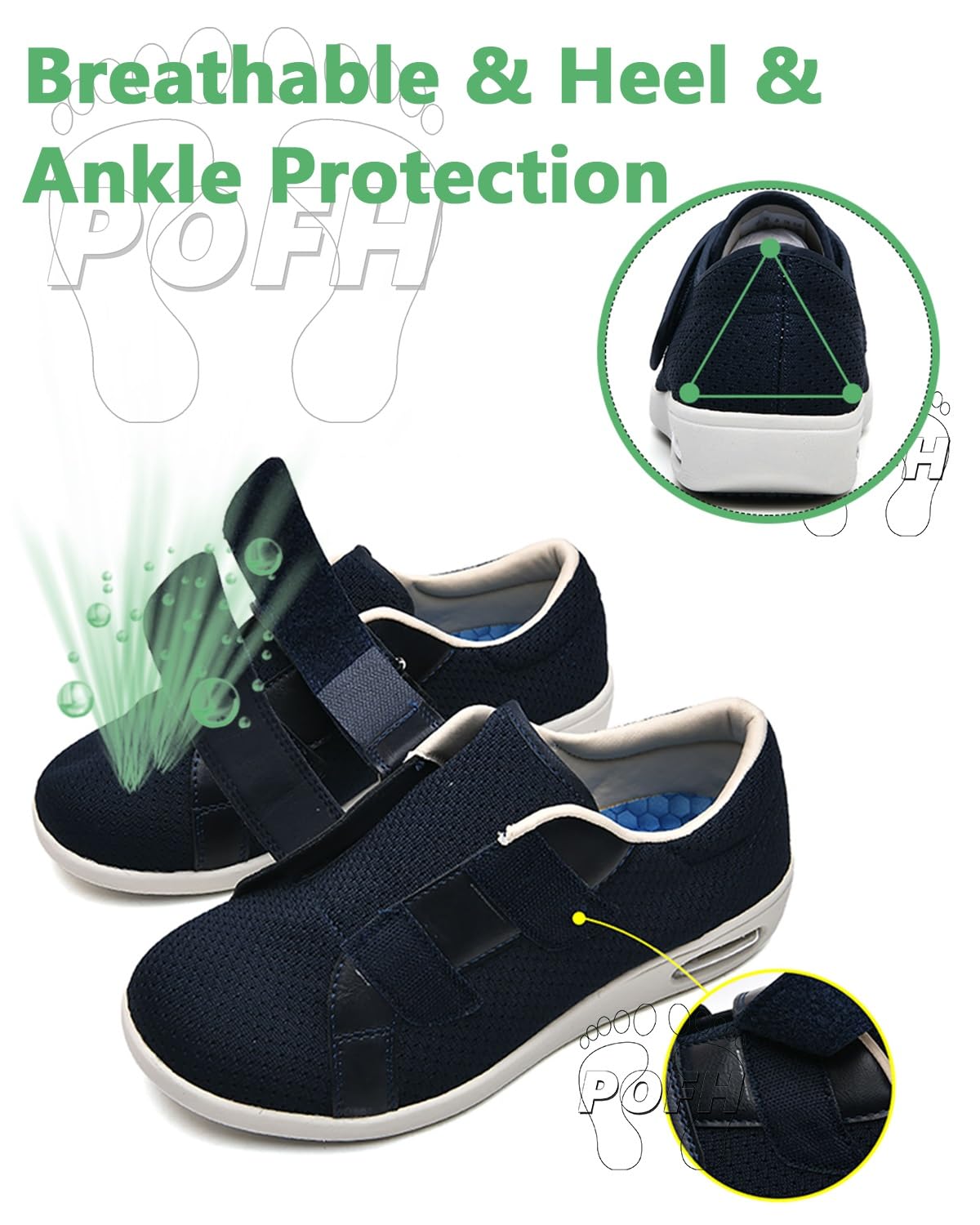 Scarpe per Diabetici da Uomo Donna Scarpe Ortopediche Portatili per Il Tempo Libero Pollice Regolabile Valgo Larghezza Ampia Comfort per Sport Anziani Escursionismo