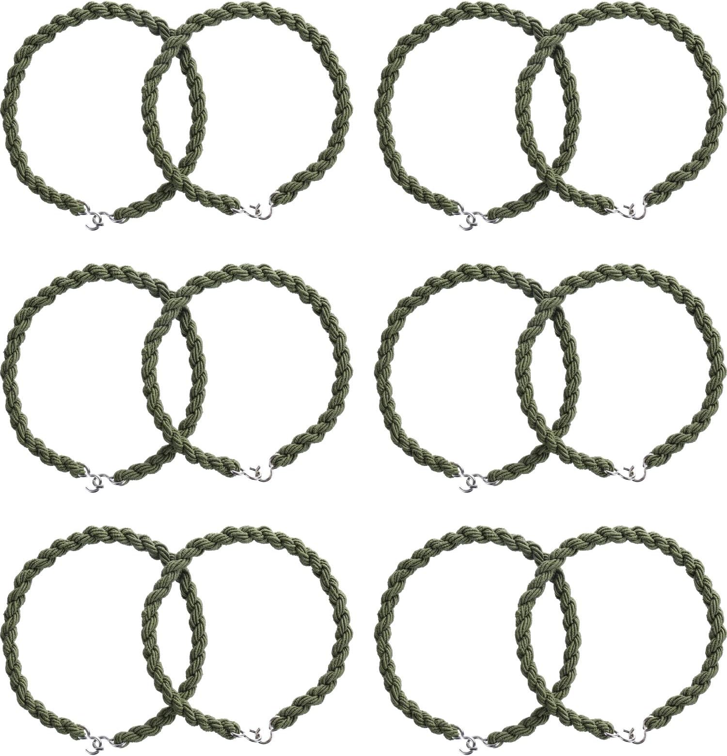 12 Pieces Military Elastic Boot Straps Shoelace Boot Blousers Military Leg Blousing Straps Garters with Metal Hooks