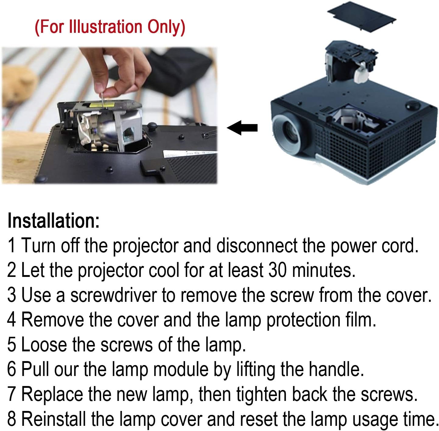 Flash Sale Buy 1 get 1 LOUTOC Replacement Projector Bare Lamp for Osram P-VIP 180/0.8 E20.8, for ViewSonic PJD5123 PJD5132 PJD5133 PJD5134 PJD5234 PJD5234L PJD5523w PJD5533W