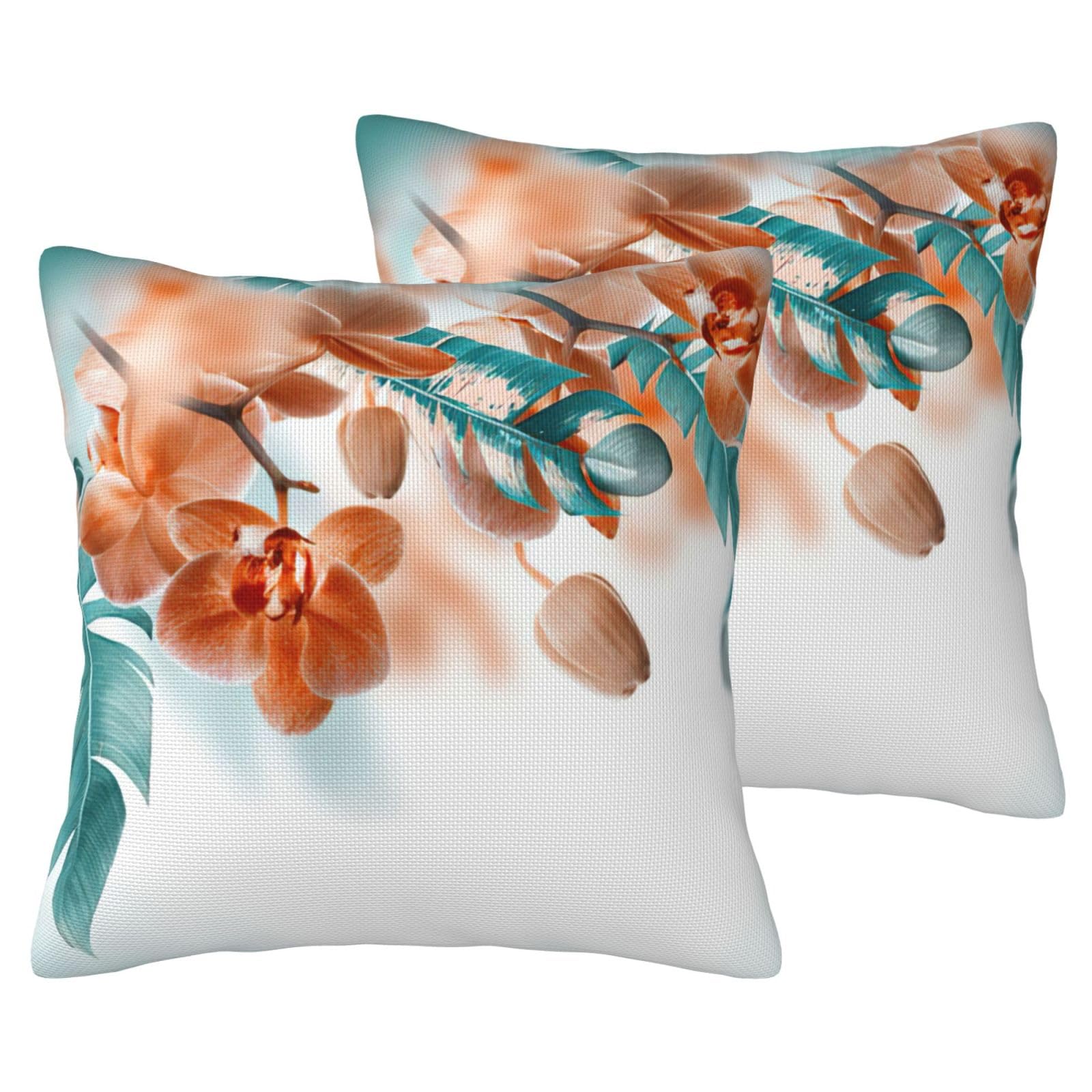 Taies d'oreiller orchidée pour raviver un canapé terne avec du lin imitation coloré