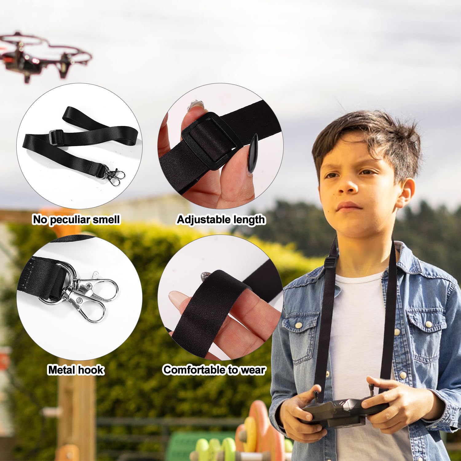 Regulowany Pasek na Szyję do Kontrolera DJI RC/RC 2/Mini 4 Pro/Air 3/Mavic 3/Mini 3 - Miękki Uchwyt na Smycz dla Zdalnego Drona - Akcesoria