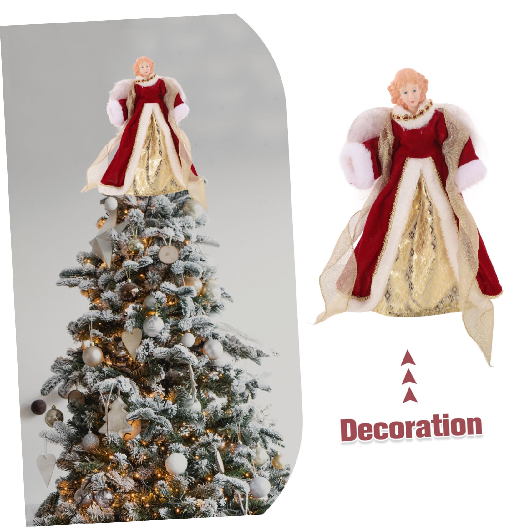 Homoyoyo Engel Weihnachtsbaumspitze für Dekoration Figuren mit Flügeln für Festliche Atmosphäre