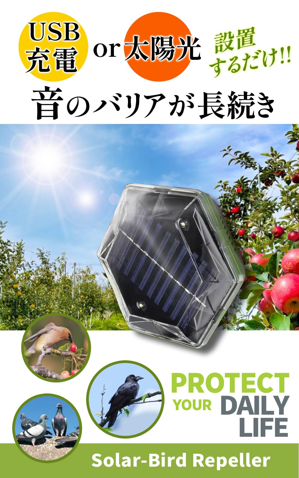 Amazon | ISOTRONIC カラスよけ 鳩よけ 鳥よけ 超音波撃退器 超音波