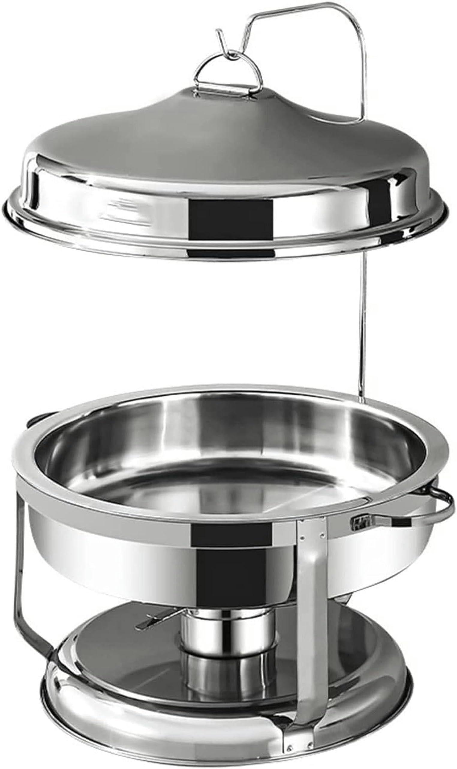 Chafing Dish Rotondo In Acciaio Inossidabile Da 9 Litri, Scaldavivande E Scaldavivande Di Dimensioni Standard Con Teglia Per Alimenti, Coperchio Per Contenitori Di Combustibile Per Catering Per Feste
