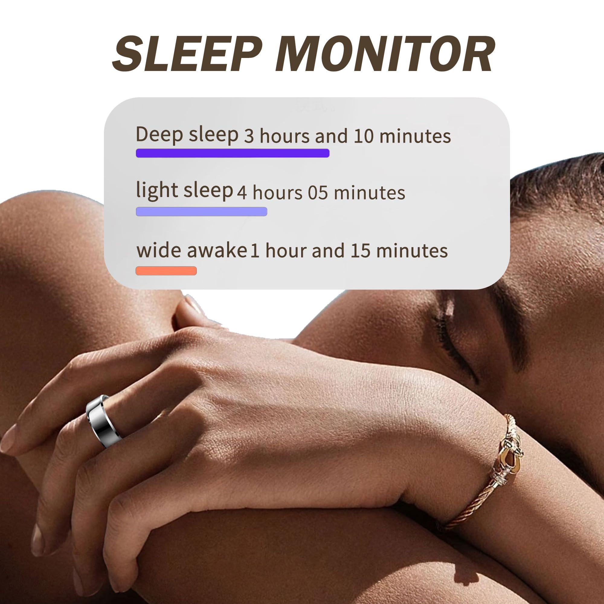 Anello intelligente per uomo donna anelli di salute frequenza cardiaca monitoraggio del sonno contapassi contapassi anello sportivo anello fitness tracker alla moda con custodia di ricarica anelli
